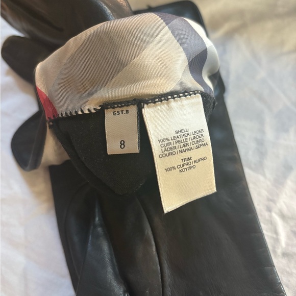 Burberry Black Leather Gloves - Picture 3 of 3